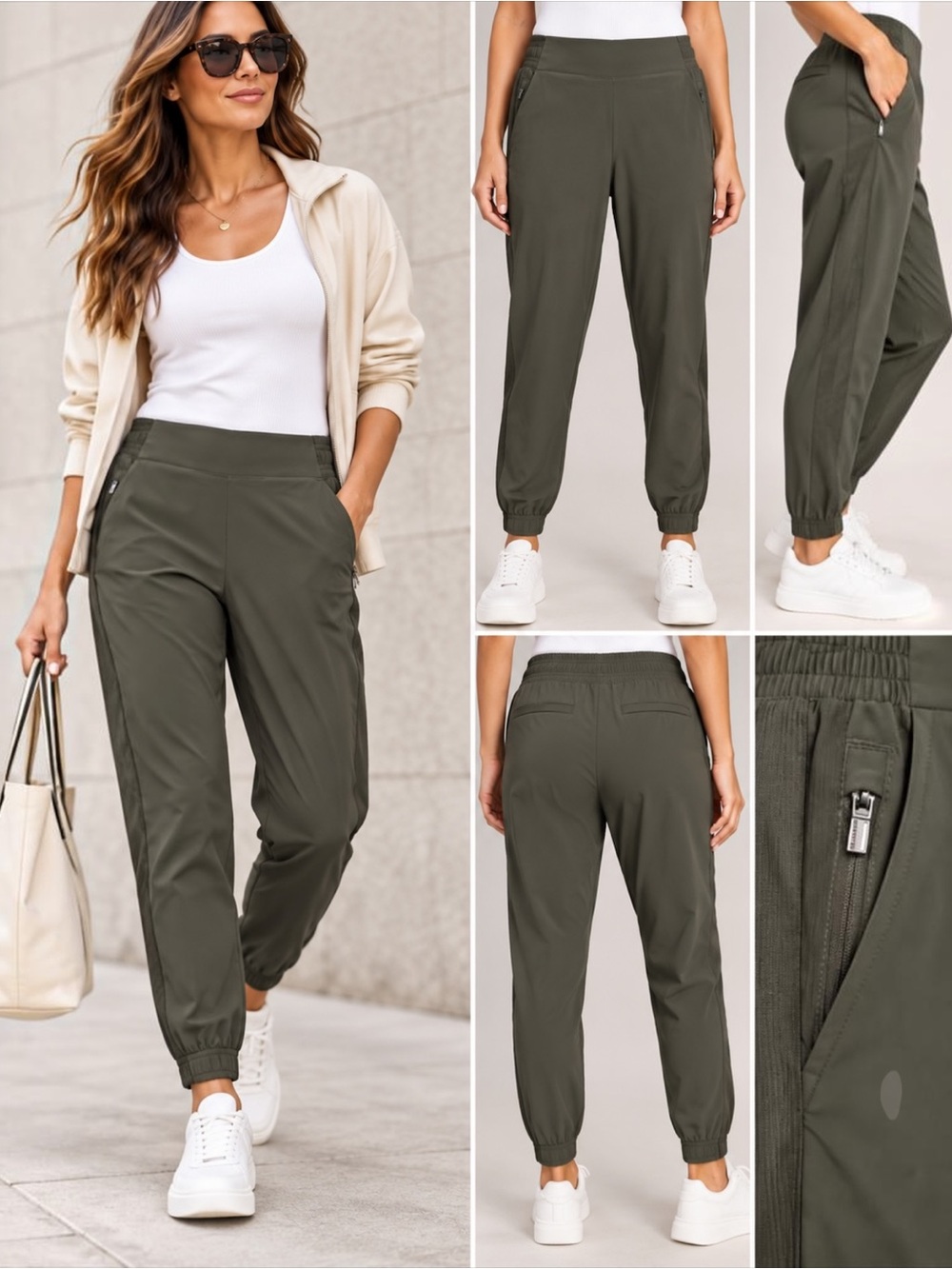 Athleta Brooklyn Jogger Pants Women’s 12 Mountain Olive Green